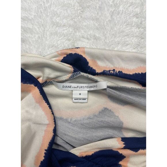 Diane Von Furstenberg Bentley Dress Size 8 100% Silk 3/4 Sleeve Faux Wrap - Picture 4 of 7